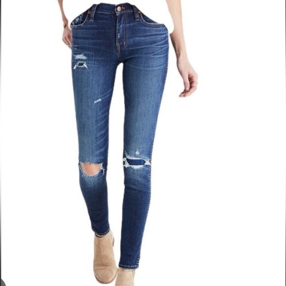 Madewell 9" High Riser Skinny Skinny Jeans in Ripped & Patched Edition 30Tall - Picture 1 of 8